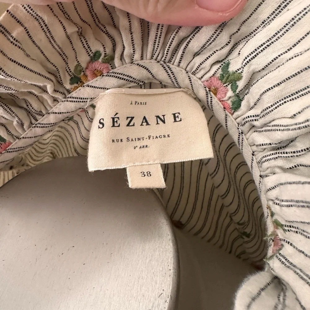Sézane Louna Floral Button-Up Blouse 38 - Picture 4 of 5